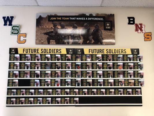 Our wall of those who have joined the US Army this year