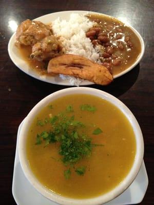 Chicken soup with beans