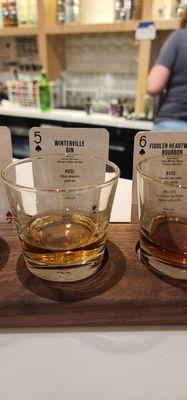 A flight of sample liquors