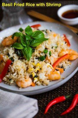 Basil Fried Rice with Shrimp