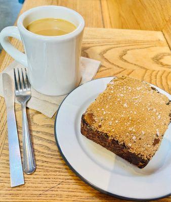 Cinnamon sugar toast on homemade country bread.