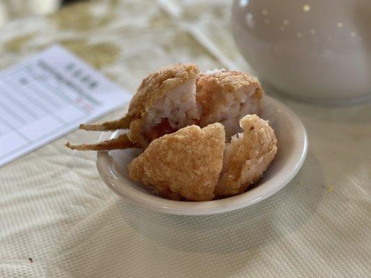 Fried Crab Claw. Outstanding - hot and very crispy!