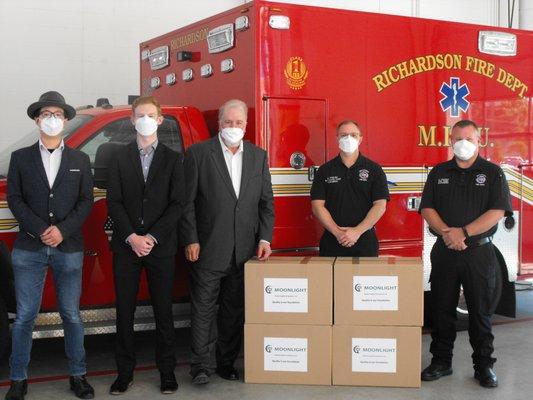 Donation of 4,000 KN95 & Daily disposable masks to Richardson Fire Department