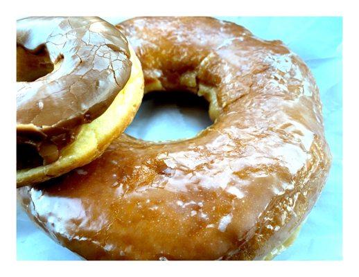 Big Dot Donut and little Friend Carmel Donut. Dat Donut.(S.Cottage Grove/E 83rd St) Donuts Breakfast Sandwiches & Coffee. Cool!