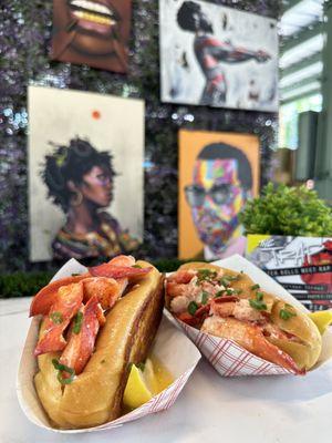 Lobster roll with pictures of Kanye west, Lauren hill, childish gambino