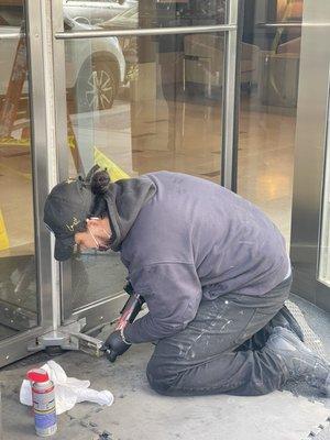 Call for all Revolving door repairs and installations.