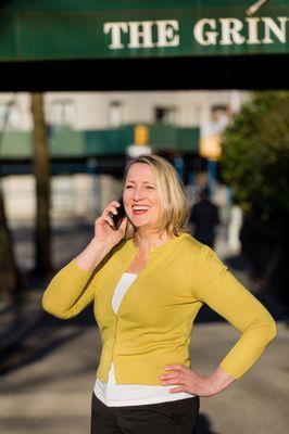 The Folson Group's owner, Tina Larsson in front of Housing Cooperatives