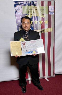 John Chang Receiving his USA Martial Arts Hall of Fame. See you all again next year! Thank you!