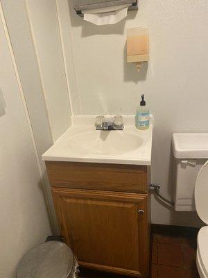 Bathroom with new faucet