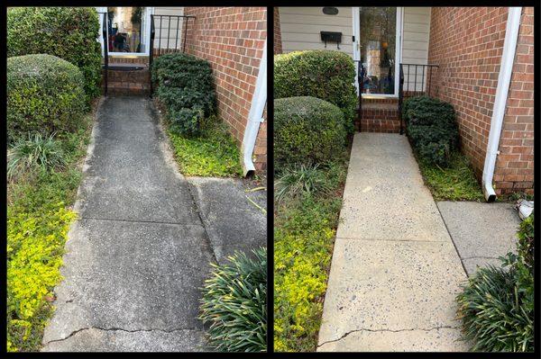 Walkway pressure wash.