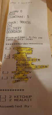 Check and double check doesn't seem to work at Chili's Take this person's yellow highlighter away!