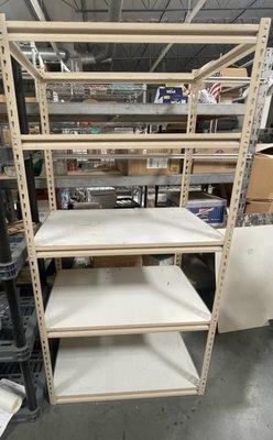 Gave me a great deal on this solid metal shelf! Closing shop to move to another location.