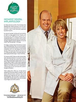 Dr. Kolinski and Dr. Crosby are featured in the January 2010 "Chicago Magazine" as Top Doctors