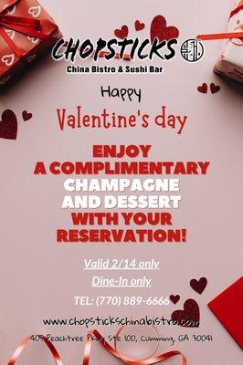 Happy Valentine's Day Dine-In Offer