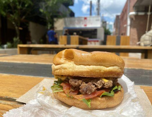 A One Hand burger.