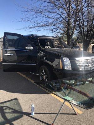 2010 Cadillac Escalade EXT windshield replacement.