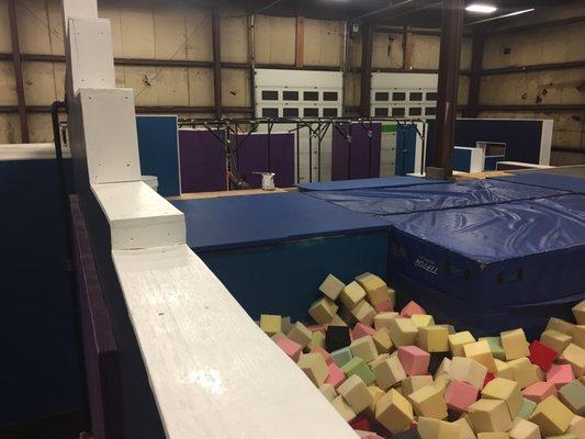 The Foam Pit!  A freerunning gym must.