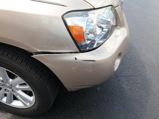 Tires Plus, 4772 Tamiami Trail, Naples, did this to my bumper.  I'm female, so of course THEY SAID THEY DIDN'T do it.