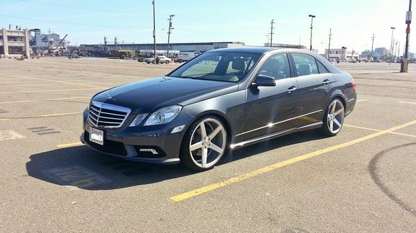 My 20" Vossen CV3 wheels and tires pkg on my 2011 E-Class I bought and just got installed from California Wheels in San Jose!