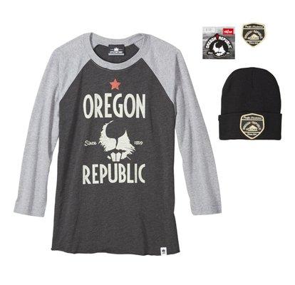 Oregon Republic Raglan T-Shirt with matching beanie and sticker!