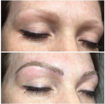 Microblading before and after.