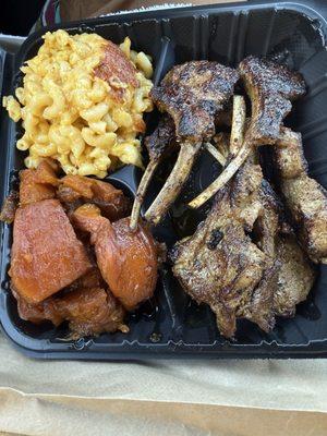 Mac&cheese / yams / lamb chops