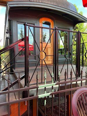 Cool restored old train car that you can rent for special events.