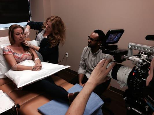 The HBO show, Vice filming Michelle Darrow RN, MSN, FNP performing the Vampire Facelift