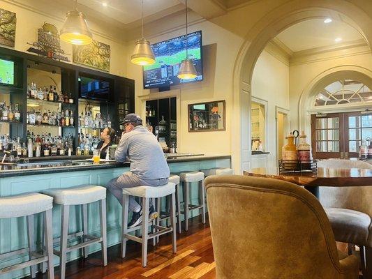 Bar area with limited hightop tables