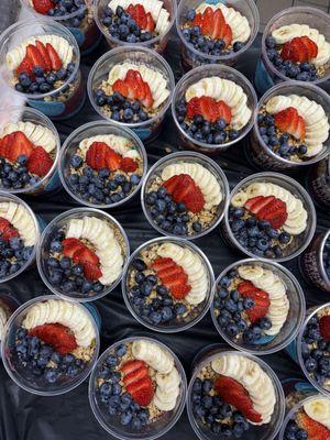 Acai Banana Berry Bowl catering order. Everyone's favorite!