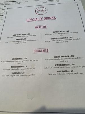 Cocktail Menu