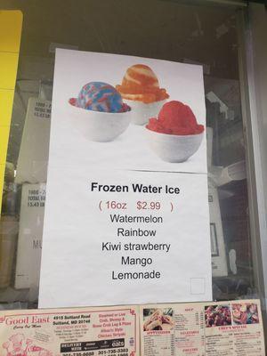 Frozen ice flavors