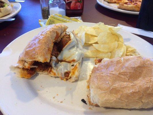 Meatball sub - enough for two.  Fries are $.90 extra