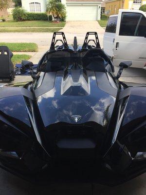 Custom sound system in Polaris Slingshot.