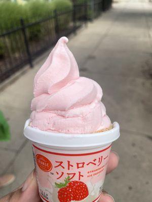 Japanese strawberry ice cream cone