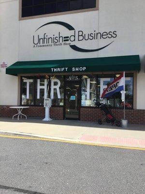 Unfinished Business is located right behind Panera Bread on Rt one! =)