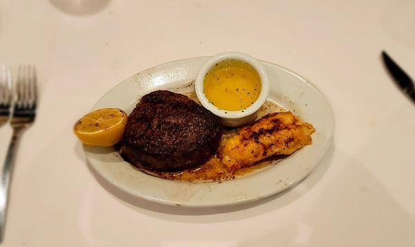 11oz filet mignon with added lobster tail.