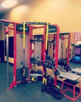 Some of the equipment in the functional training area.