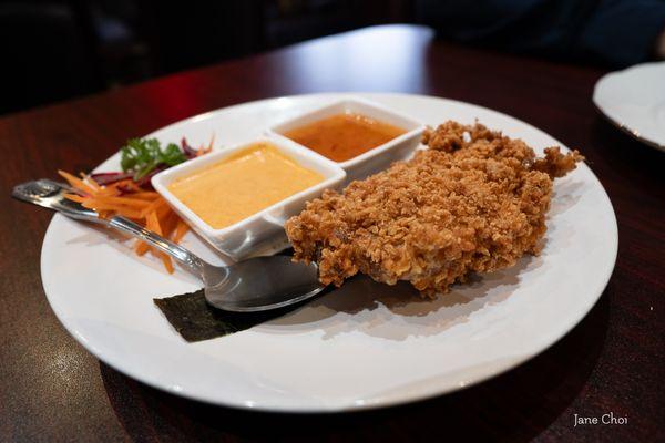 Crispy soft shell crab appetizer