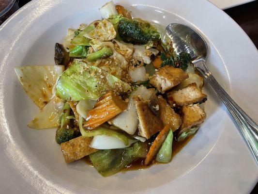 I Love Veggies with fried tofu