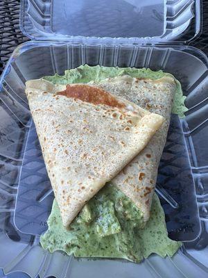 Chicken pesto crepe - top notch!!