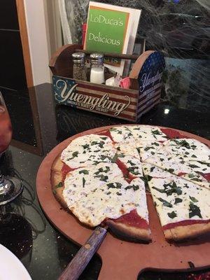 Great gluten free pizza but Teeny tiny drinks