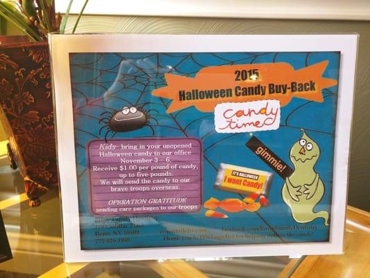 Halloween Candy buy back!