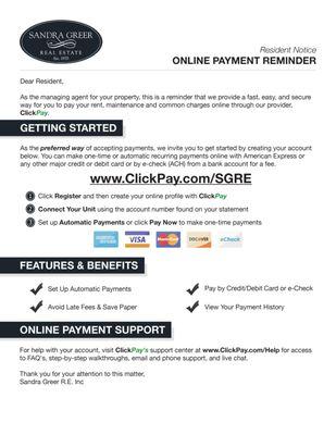 Clickpay registration information.