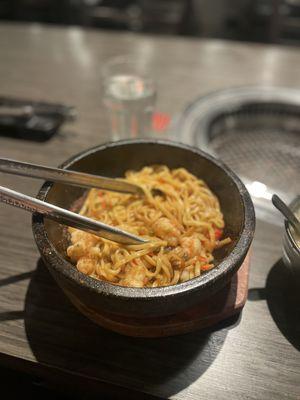 Garlic noodles with shrimp