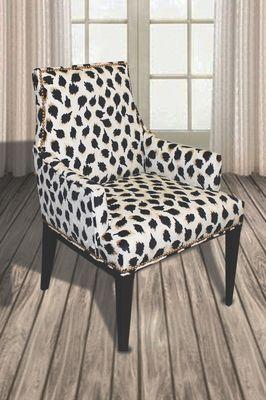 A chair re-upholstered by Zarin Fabrics