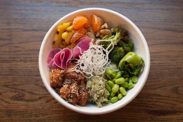 sesame chicken bowl.