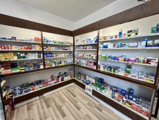 Wide variety of self and health care products.