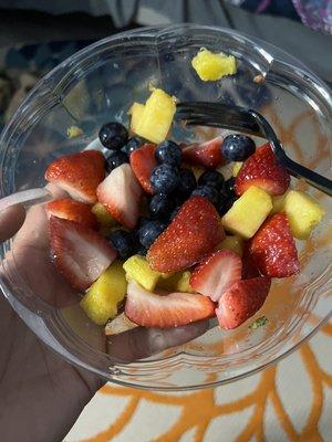 Fruit Cups ( bowl)   I ate majority of it , it was so amazing I couldn't stop to take a photo until I was half way full