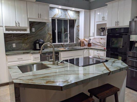 Our nearly finished kitchen remodel with stone from Carmel Stone Imports.